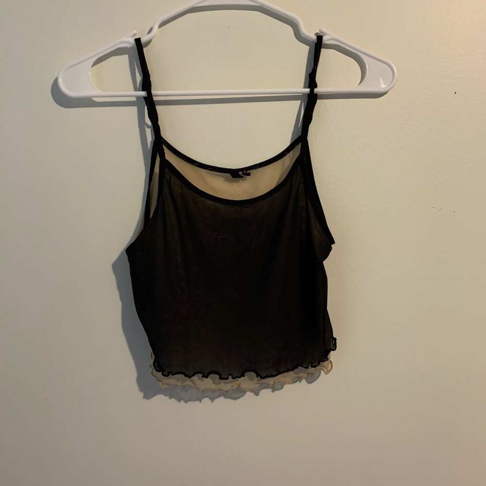 Black sheer crop top